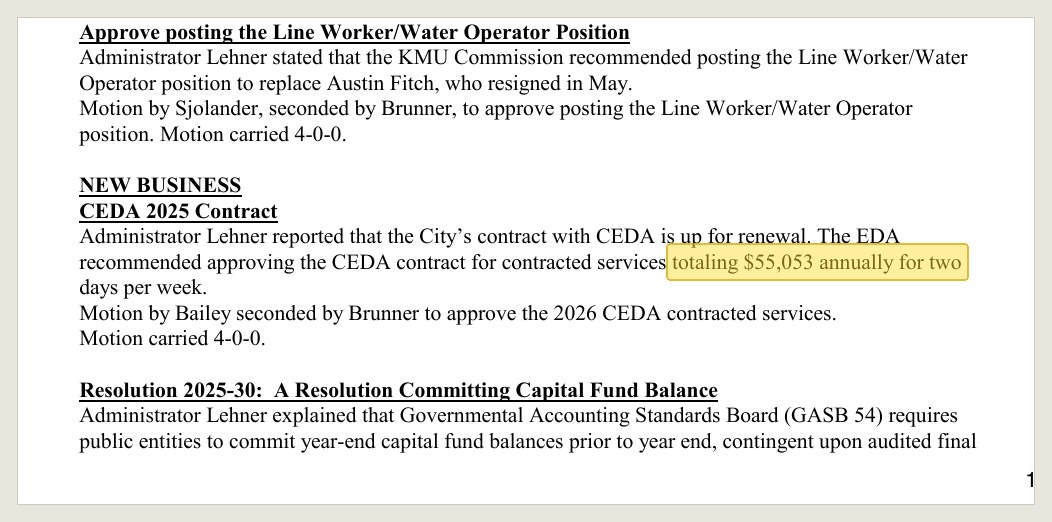 Minutes of Dec. 9, 2025, in the Jan. 13, 2026 packet: the 2026 renewal at $55,053.