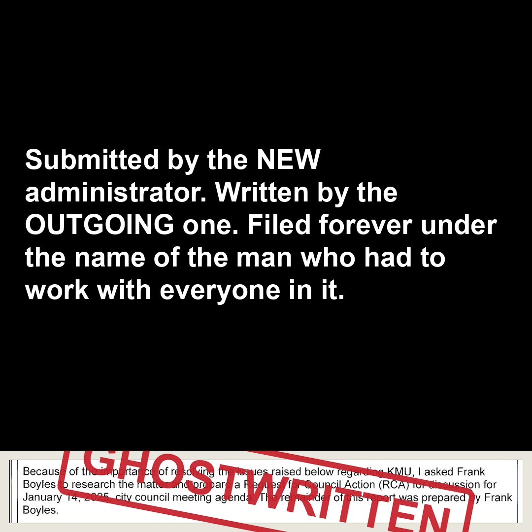 Submitted by the NEW administrator. Written by the OUTGOING one. Filed forever under the name of the man who had to work with everyone in it.