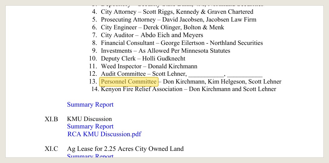 January 14, 2025 packet: the personnel committee that evaluated the administrator includes the administrator.