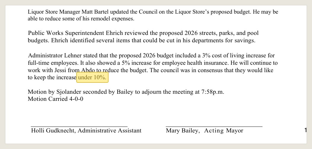 Same minutes: the council's consensus.
