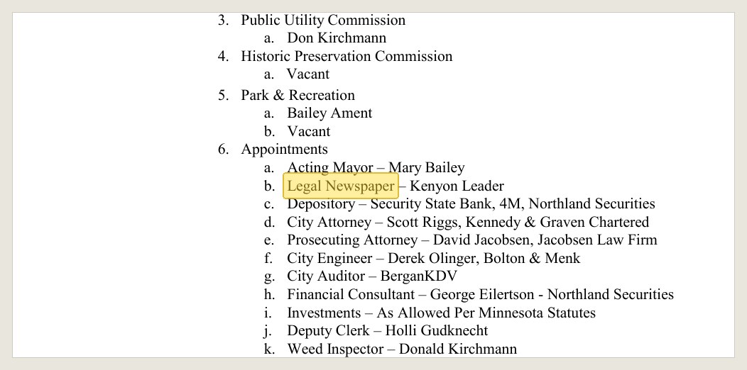 Minutes of January 13, 2026, in the February 10 packet: the blank filled, inside one motion.