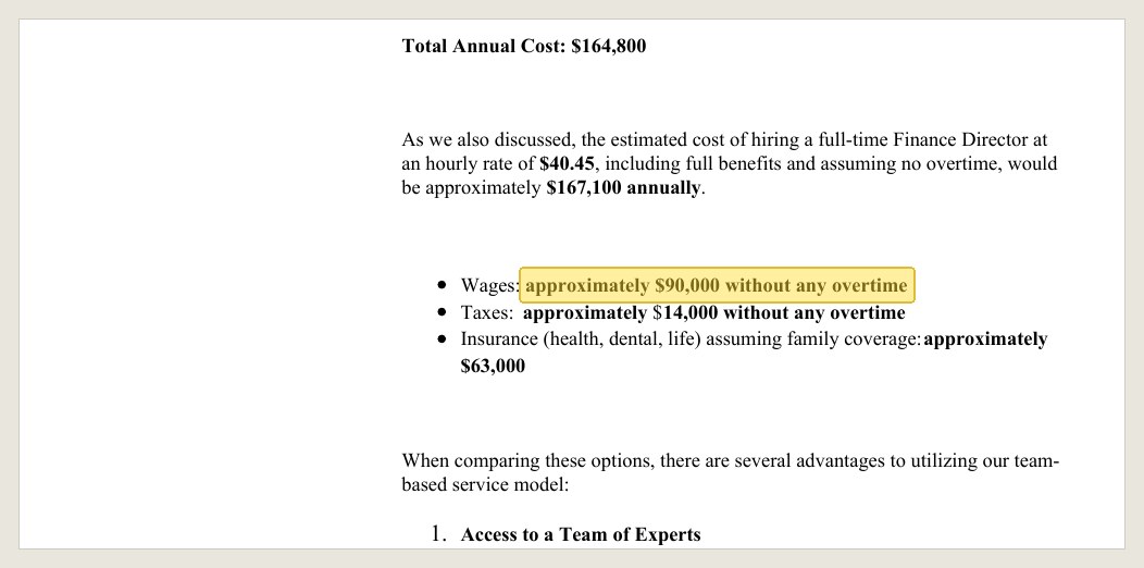 Sept. 8, 2026 packet, page 239: wages "approximately $90,000" at a stated $40.45 an hour, which is $84,136.