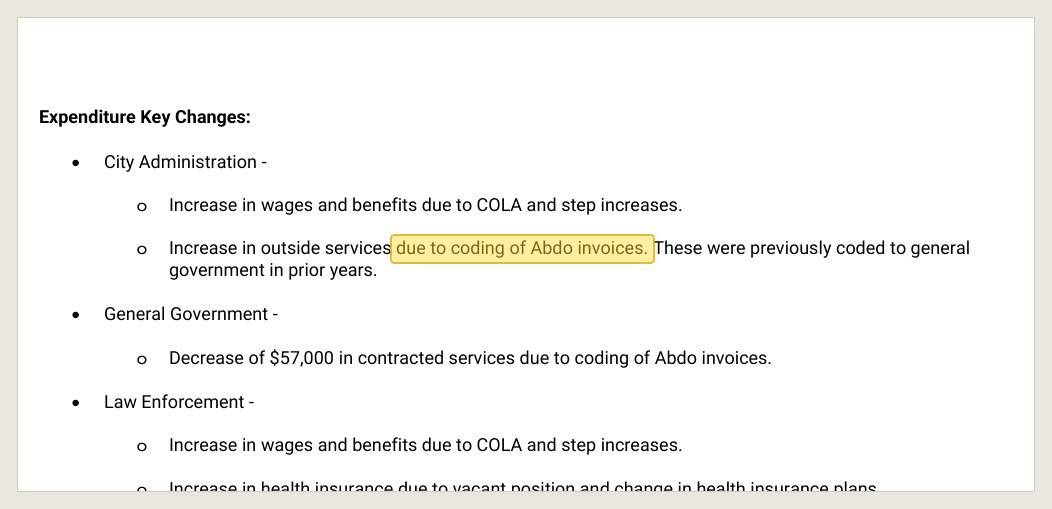 What the August packet did explain: one vendor, one line, one sentence.