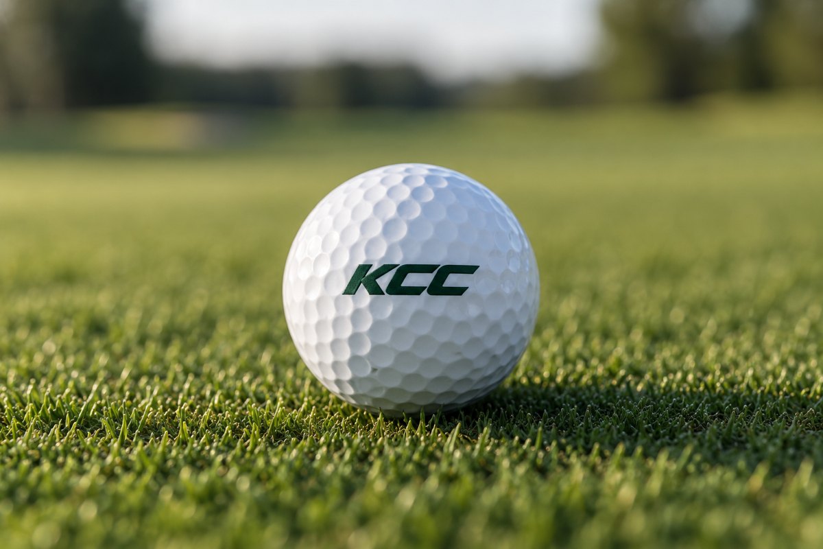 The ball: White, KCC in green.